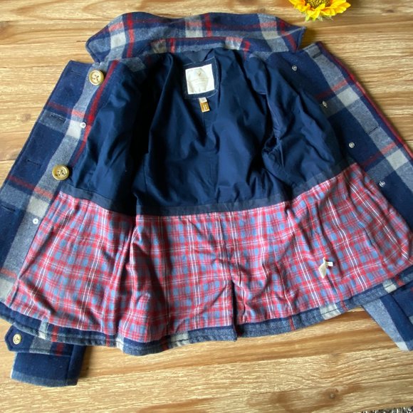 AMERICAN EAGLE OUTFITTERS Size M Plaid Double Breasted Blazer Wool Blend Jacket - Picture 7 of 14